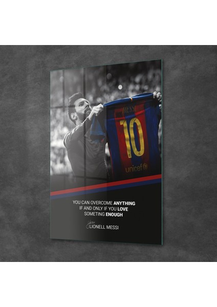 Cam Tablo Lionel Messi Motivational 70X100 cm fiyatları