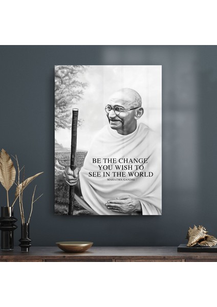 Cam Tablo Mahatma Gandhi 70X100 cm