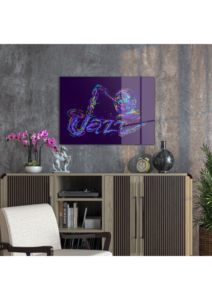 Cam Tablo Jazz Music 30X40 cm