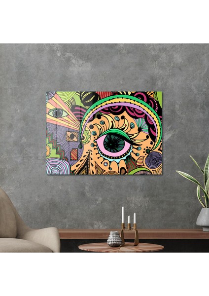 Cam Tablo Pop Art Colour Eye 30X40 cm