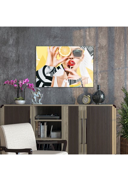 Cam Tablo New Pop Art Woman Candy 30X40 cm