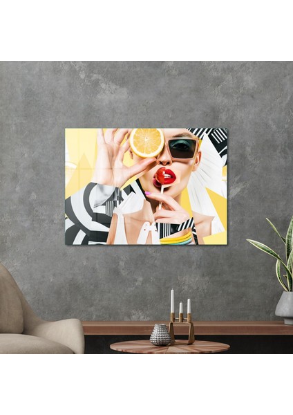 Cam Tablo New Pop Art Woman Candy 30X40 cm modelleri