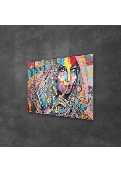 Cam Tablo Pop Art Colour Woman 30X40 cm fiyatları