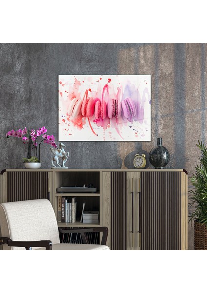 Cam Tablo Pembe Makaron 30X40 cm