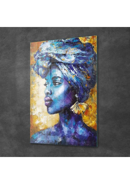 Afrikalı Kadın Portresi Cam Tablo 70X100 cm fiyatları