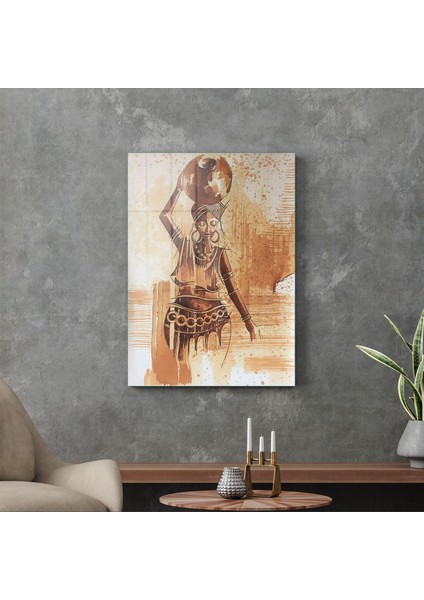 Testi Taşıyan Afrikalı Kadın Cam Tablo 70X100 cm fiyatları