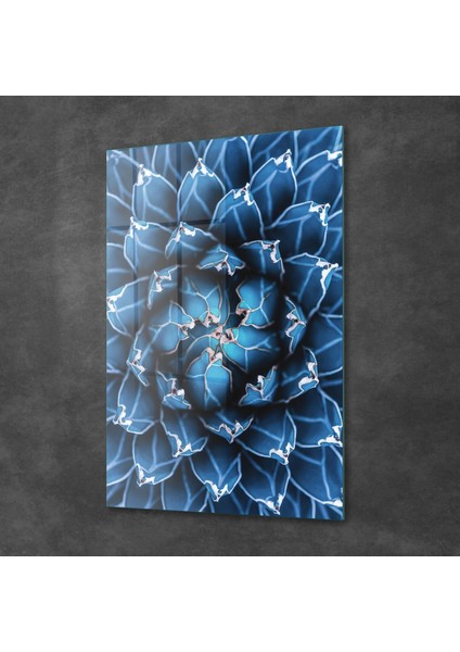 Cam Tablo Mavi Çiçek Desenli 70X100 cm fiyatları