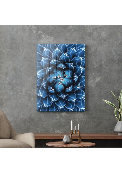 Cam Tablo Mavi Çiçek Desenli 70X100 cm modelleri