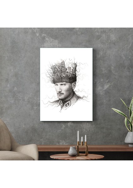 Atatürk Cam Tablo Özel Çizim 70X100 cm modelleri