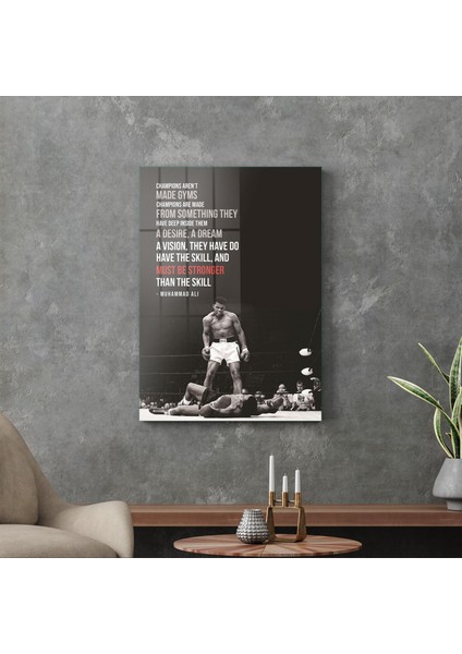 Cam Tablo Muhammed Ali Motivational 70X100 cm modelleri
