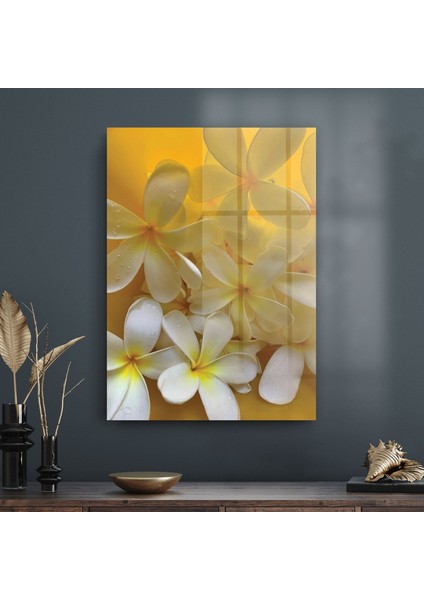 Cam Tablo White Lily Desenli 70X100 cm