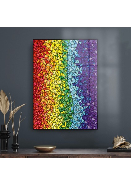 Cam Tablo Renkli Vitray Desenli 70X100 cm