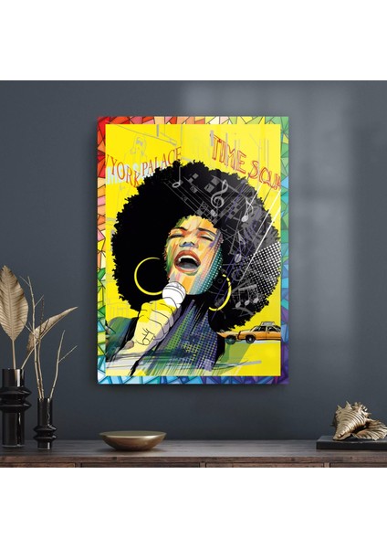 Cam Tablo Pop Art Girl 70X100 cm