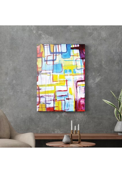 Cam Tablo Sulu Boya Soyut 70X100 cm modelleri