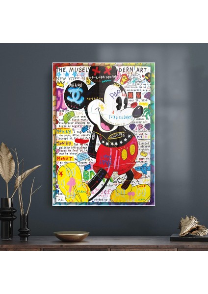 Cam Tablo Pop Art Mickey Mouse 70X100 cm