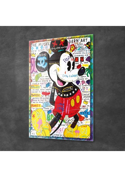 Cam Tablo Pop Art Mickey Mouse 70X100 cm