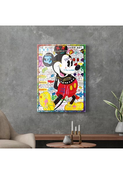 Cam Tablo Pop Art Mickey Mouse 70X100 cm