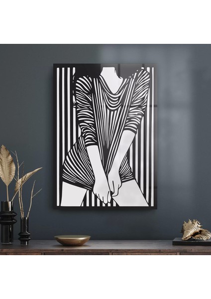 Cam Tablo Black White Woman 70X100 cm