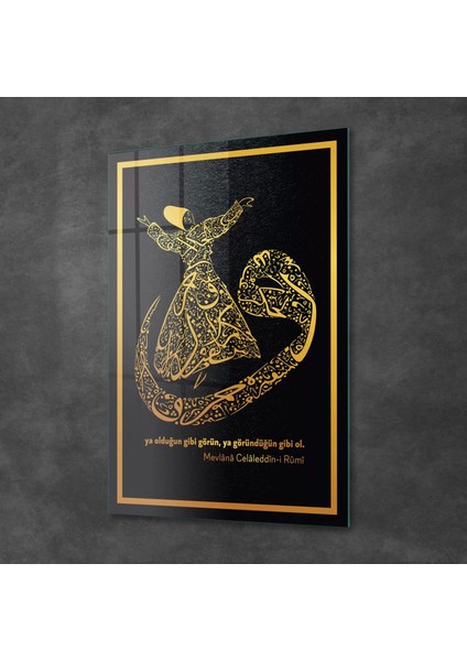 Cam Tablo Mevlana Vav Dini Islami Tablo 70X100 cm fiyatları