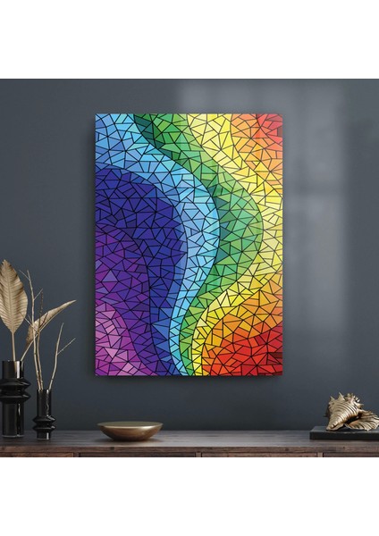 Cam Tablo Gökkuşağı Desenli 70X100 cm