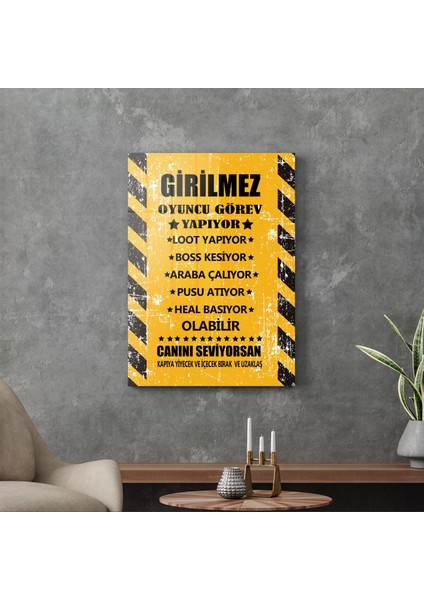 Cam Tablo Gamer Eskitilmiş Uyarı Yazılı 70X100 cm modelleri