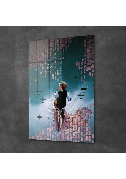 Cam Tablo Bisikletli Çocuk 70X100 cm fiyatları