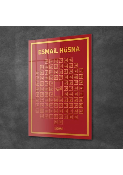 Cam Tablo Esmaül Hüsna Dini Islami Tablo 70X100 cm fiyatları