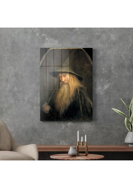 Cam Tablo Yüzüklerin Efendisi Gandalf 70X100 cm