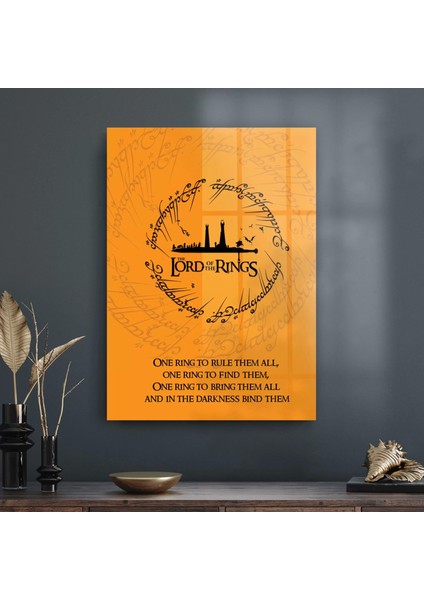 Cam Tablo Yüzüklerin Efendisi One Ring 70X100 cm