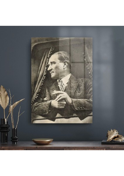 Cam Tablo Atatürk Retro 70X100 cm