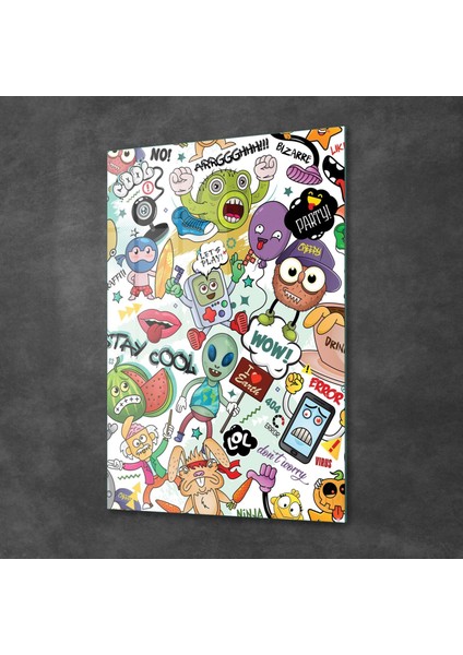 Cam Tablo Grafiti Karakterler 70X100 cm fiyatları