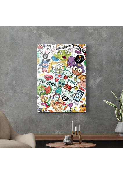 Cam Tablo Grafiti Karakterler 70X100 cm modelleri