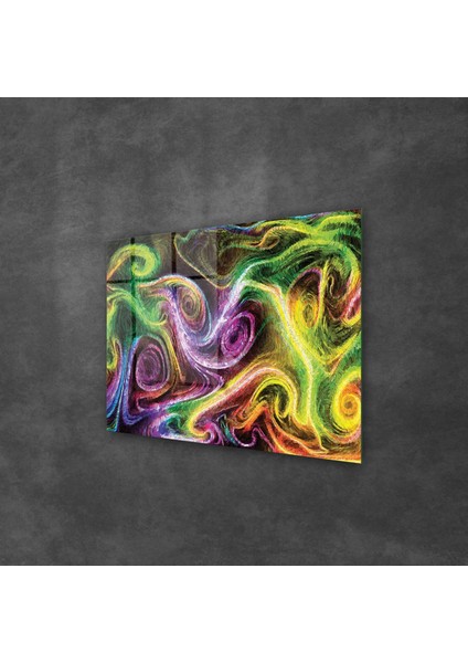 Neon Spiral Waves Cam Tablo 70X100 cm