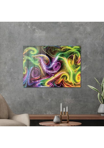 Neon Spiral Waves Cam Tablo 70X100 cm