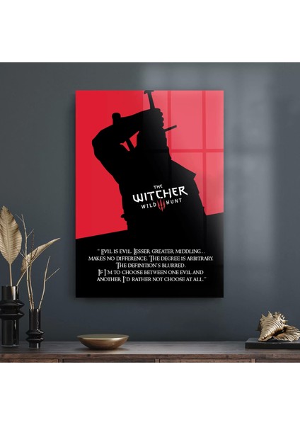 Cam Tablo Witcher Evil Is Evil 70X100 cm