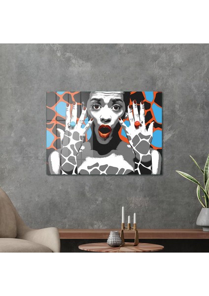 New Pop Art African Woman Style Cam Tablo 70X100 cm modelleri