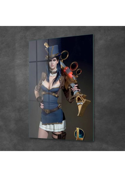 Cam Tablo Lol Caitlyn Kiramman 70X100 cm fiyatları