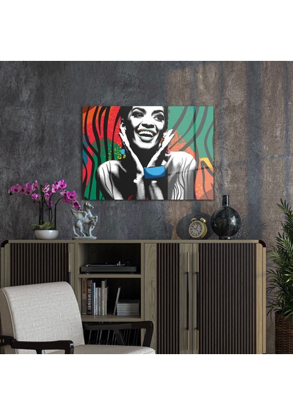 New Pop Art African Woman Cam Tablo 70X100 cm