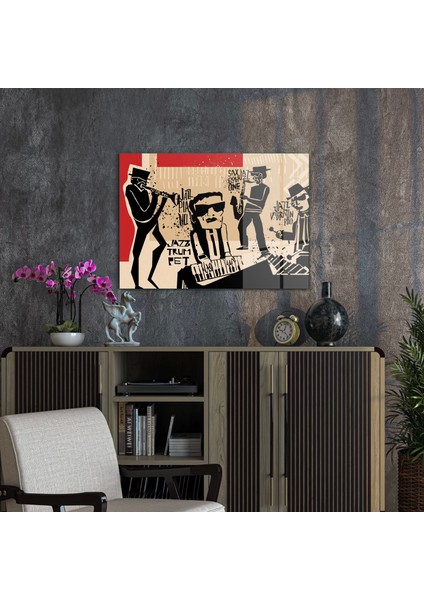 Cam Tablo Jazz Band 70X100 cm