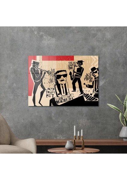 Cam Tablo Jazz Band 70X100 cm modelleri