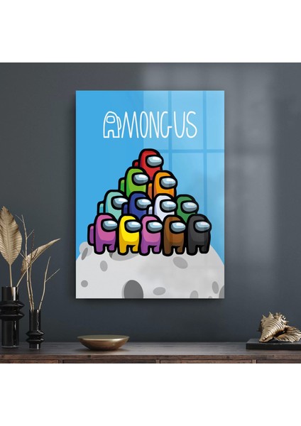 Cam Tablo Gamer Gezegen Among Us 50X70 cm