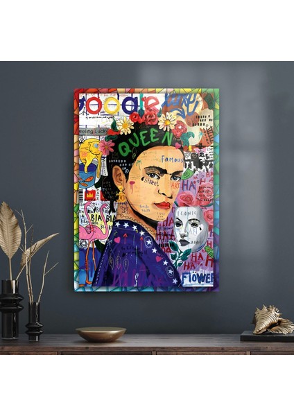 Cam Tablo Pop Art Frida 70X100 cm