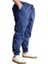 Büyük Beden Pantolon Keten Kargo Jogger 21911 Indigo 1