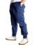 Büyük Beden Pantolon Keten Kargo Jogger 21911 Indigo 2