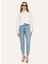 Yüksek Bel Normal Paça Mom Fit Indigo Kadın Denim Pantolon A3WL-PNT7 1