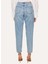Yüksek Bel Normal Paça Mom Fit Indigo Kadın Denim Pantolon A3WL-PNT7 4