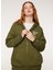 Kapüşon Yaka Baskılı Haki Kadın Sweatshirt A3WL-SWT1 4