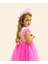 Barbie Baskı Pembe Tüllü Abiye Elbise 4