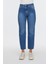 Kadın Cepli Lacivert Mom Jeans Pantolon 5