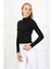 Kadın Crop Kaşkorse Bluz 23511 -Siyah 2